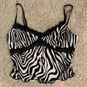 shein zebra lace tank